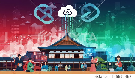 和とデジタルの融合！日本のDX 136693462