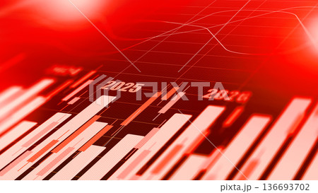 Data visualization shows trends and projections for years 2025 and 2026 Data visualization shows trends and projections for years 2025 and 2026 136693702