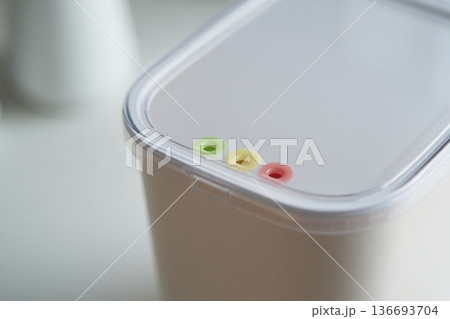 plastic container with food in container 136693704