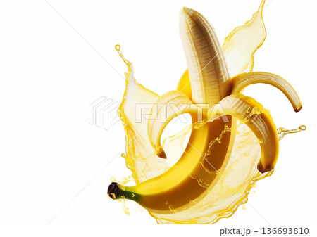 バナナの果汁スプラッシュ 136693810