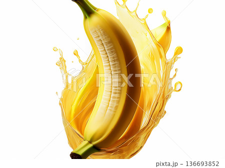 バナナの果汁スプラッシュ 136693852