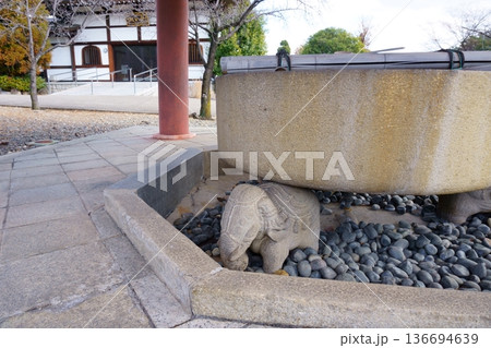 覚王山日泰寺　象が支える手水場 136694639