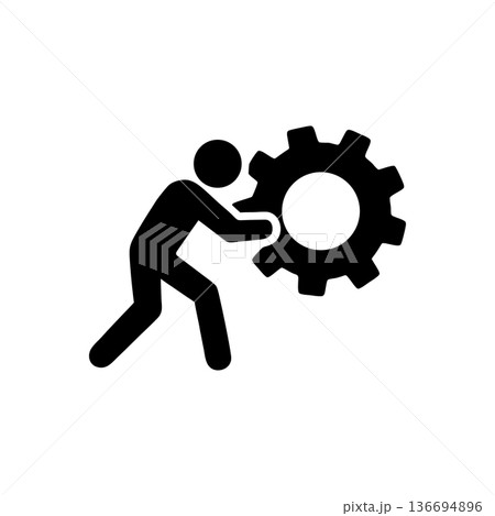 Pushing Heavy Burdens Icon Pushing Heavy Burdens Icon 136694896