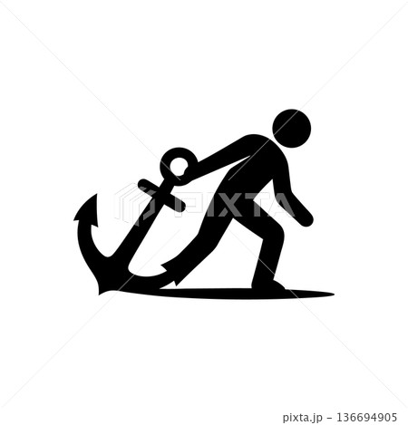 Dragging The Heavy Anchor Icon 136694905