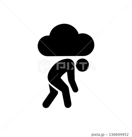 Walking Under Mental Clouds Icon 136694952