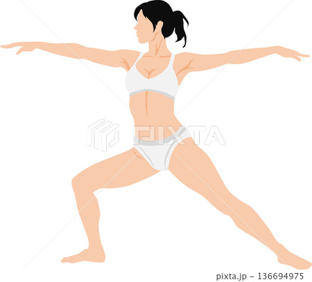ダイエットに成功した女性のイラスト 136694975