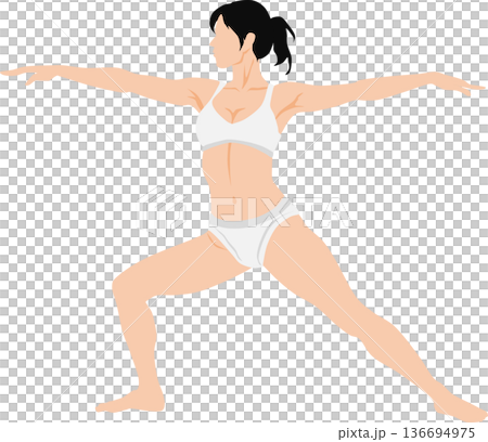 ダイエットに成功した女性のイラスト 136694975