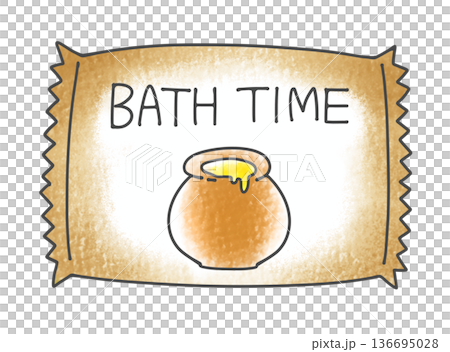 簡單、獨立包裝的浴鹽，帶有蜂蜜香味和復古質感 136695028