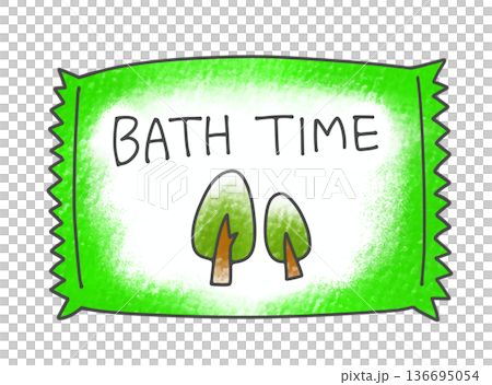 Simple, individually wrapped bath salts with a forest scent and an analog feel 136695054
