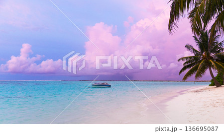 Sunset on sea in Zanzibar 136695087