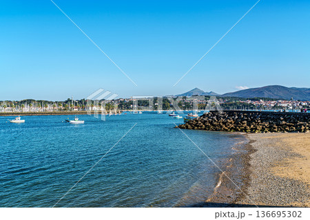 Marina harbor of Hondarribia in the Basque Country of Spain 136695302