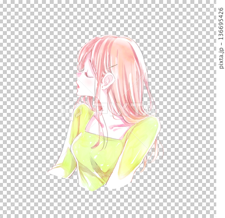 Woman with eyes closed, profile Woman with eyes closed, profile 136695426
