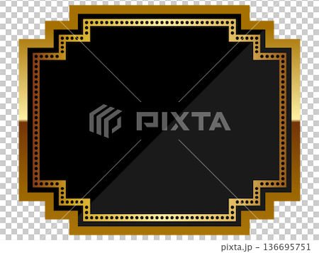 Luxurious Art Deco frame in black and gold Luxurious Art Deco frame in black and gold 136695751