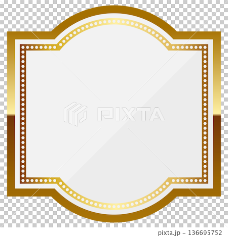 Luxurious Art Deco frame in white and gold 136695752