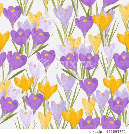 Seamless Pattern with Fresh Spring Flowers Bouquets Seamless Pattern with Fresh Spring Flowers Bouquets 136695772