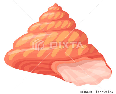 Turban snail cartoon icon. Exotic animal shell 136696123