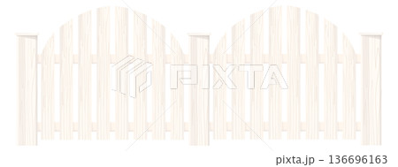 Garden white wood plank barrier cartoon border 136696163