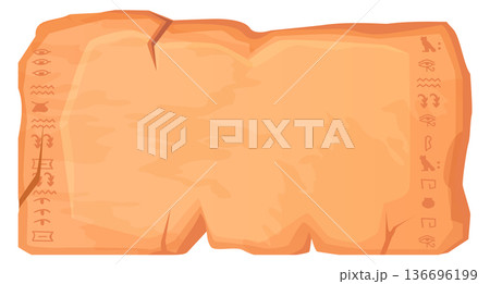 Stone cartoon background with ancient egyptian hieroglyphs border Stone cartoon background with ancient egyptian hieroglyphs border 136696199