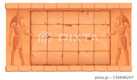 Game background in ancient egypt style. Cartoon play field Game background in ancient egypt style. Cartoon play field 136696207