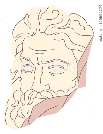 Greek god statue broken. Classic mythology symbol 136696274