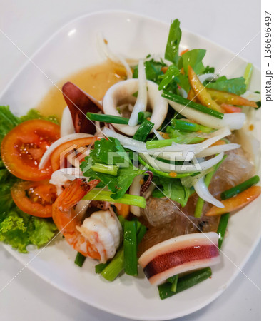 Seafood salad 136696497