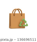3D Eco-Friendly Shopping Bag with Recycling Symbol 136696511