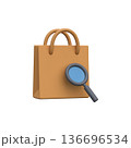Shopping Bag with Magnifying Glass for Product Search 136696534