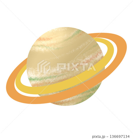 手描き土星（サイズ大きめ） 136697134