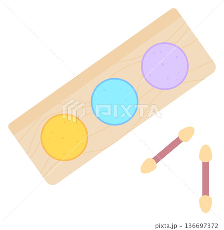 Eye shadow color icon. Makeup plastic palette Eye shadow color icon. Makeup plastic palette 136697372