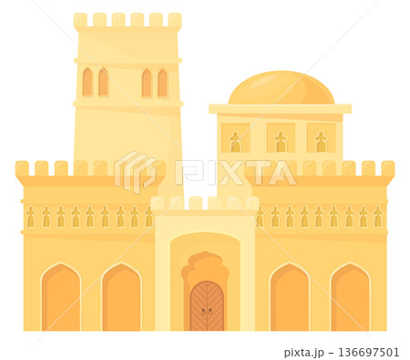 Ancient eastern stone building. Traditional islamic architecture 136697501