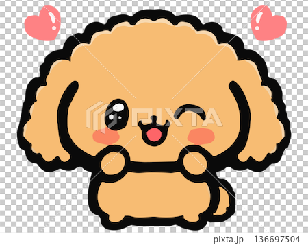 可愛的玩具貴賓犬塗鴉插圖 可愛的玩具貴賓犬塗鴉插圖 136697504