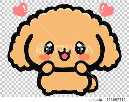Cute toy poodle doodle illustration 3 136697511