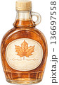Hand drawn colored pencil maple syrup illustration, Canadian ingredient, transparent background 136697558
