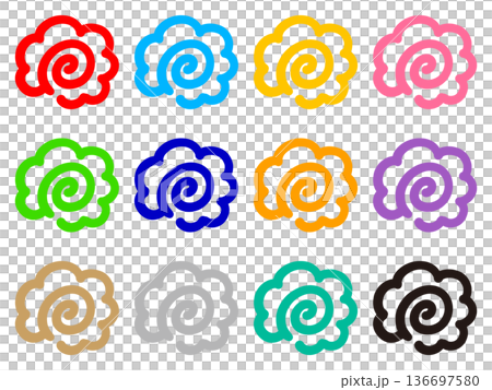 花丸標誌插畫素材套裝 136697580