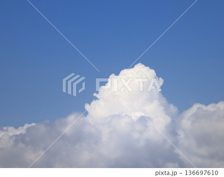 下からわき上がる積雲 下からわき上がる積雲 136697610