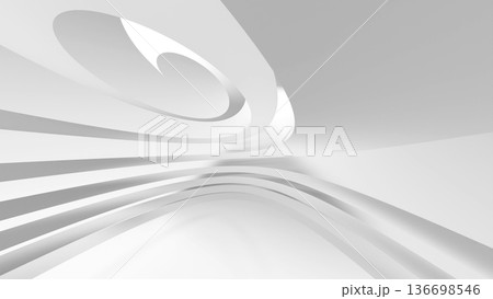 White futuristic abstract space with soft lighting, 3d White futuristic abstract space with soft lighting, 3d 136698546