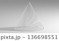 A minimalist white spirals structure of curved bands, 3d 136698551