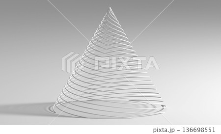 A minimalist white spirals structure of curved bands, 3d 136698551