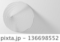 A minimal white spiral forms concentric rings, 3d 136698552
