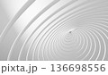 Abstract white spiral tunnel with concentric curved bands 136698556
