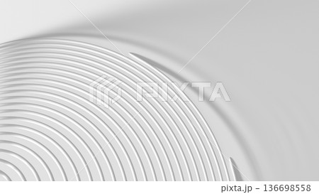 Abstract minimal composition featuring white spiral, 3d 136698558
