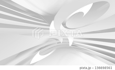Abstract minimal white wallpaper, 3d render 136698561