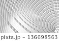 Abstract white spiral tunnel of repeating curved bands 3d 136698563
