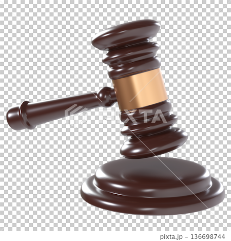 3D rendered illustration of a courtroom gavel and sound block 3D rendered illustration of a courtroom gavel and sound block 136698744