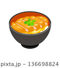 カツ丼のフラットイラスト 136698824