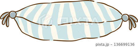 Handdrawn Illustration Of A Striped Pillow 136699136