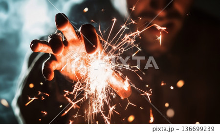 Enchanting Sparks of Energy in Motion Captured Mid-Air 136699239