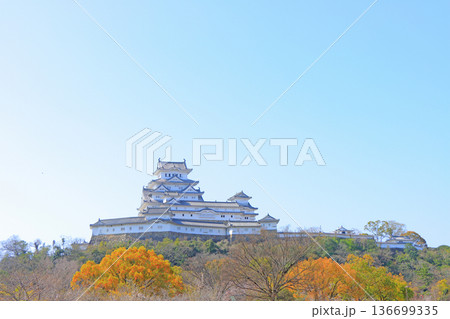 兵庫県姫路市、国宝姫路城の風景 136699335
