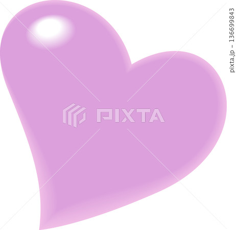 薄紫のぷっくりハート 136699843