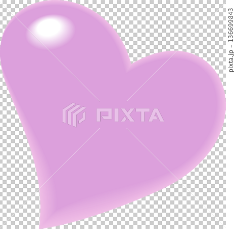 薄紫のぷっくりハート 136699843